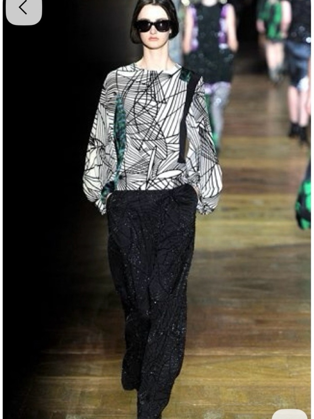 Dries Van Noten 2011 Runway Graphic Print Blouse 100% Silk perfect condition
